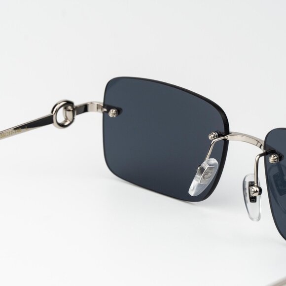 Gucci Men Sunglasses Silver Blue Rectangle GG1703S 003 BRAND NEW - Picture 7 of 15